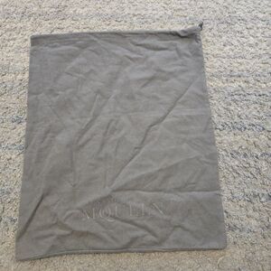 ALEXANDER McQUEEN Gray  RIBBON Drawstring LOGO Shoe Dust Bag 14x17